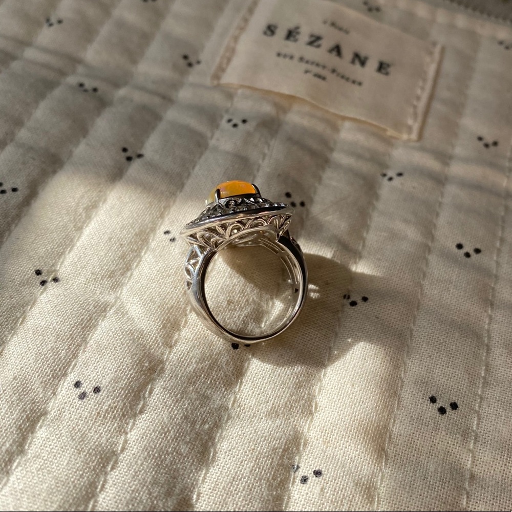 Silver Opal Statement Ring - image 3